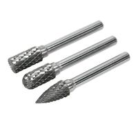 3 PACK - 10mm Tungsten Carbide Rotary Burr Bits Set - VARIOUS Cutting Heads