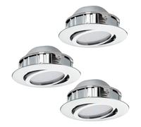 Loops 3 PACK Flush Ceiling Downlight Chrome Recessed Spotlight 6W Built in LED Loops Multicolor