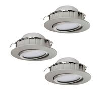 Loops 3 PACK Flush Ceiling Downlight Satin Nickel Plastic 6W Built in LED in Metallics Loops Metallics