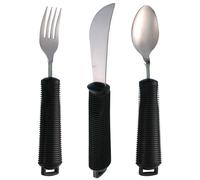 Loops 3 Piece Bendable Cutlery Set - Fork Knife & Spoon - Diswasher Safe - Black Loops Black