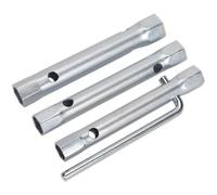 Loops 3 Piece Double Ended Long Reach Spark Plug Spanner Set - L-Bar - Storage Pouch Loops Multicolor