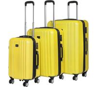 Loops 3-Piece Lightweight Abs Luggage Set In Yellow - Stylish Travel Suitcases