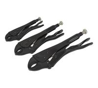 Loops 3 Piece Locking Pliers Set - 125 175 & 250mm Pliers - Chrome Vanadium Steel in Metallics Loops Metallics