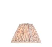 Loops 30Cm Handcrafted Tapered Cylinder Lamp Shade With Neutral Ikat Print Fabric For Elegant Home Decor