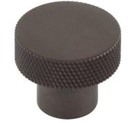 Loops 30mm Dark Bronze Cupboard Knob - Elegant Diamond Knurled Design - Kitchen Cabinet Knob