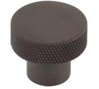 Loops 30mm Dark Bronze Cupboard Knob - Elegant Diamond Knurled Design - Kitchen Cabinet Knob
