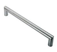 Loops 30mm Mitred Pull Door Handle 450mm Fixing Centres Satin Stainless Steel