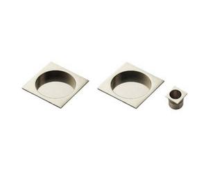 Loops 30mm Sliding Door Rose & 2X 53mm Square Flush Finger Pulls - Polished Chrome