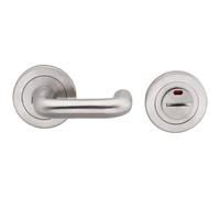 Loops 316 Steel Lever Turn & Release Lock & Occupacy Indicator - Satin Steel Bathroom