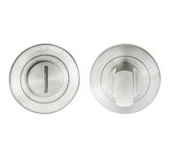 Loops 316 Steel Thumbturn & Release Lock On Round Rose - Satin Steel Bathroom WC