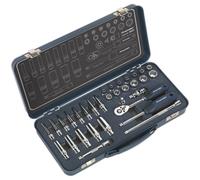 Loops 32 PACK Socket Set 1/4" Metric Square Drive - 6 Point LOCK-ON Rounded Heads Loops Multicolor