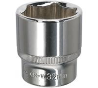 Loops 32mm Forged Steel Drive Socket - 1/2" Square Drive - Polished Chrome Vanadium in Metallics Loops Metallics