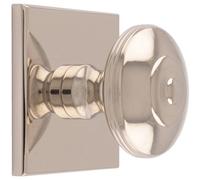 Loops 32mm Round Cabinet Door Knob & 40X40mm Matching Backplate Polished Nickel Handle