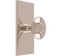 Loops 32mm Round Cabinet Door Knob & 76X40mm Matching Backplate Polished Nickel Handle