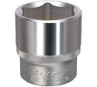 Loops 32mm Steel Drive Socket - 1/2" Square Drive - Chrome Vanadium Wrench Socket in Metallics Loops Metallics