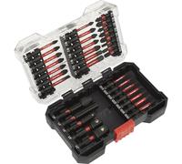 Loops 34 Piece Impact Grade Power Tool Bit Set - S2 Steel Bits - Plastic Storage Case in Metallics Loops Metallics