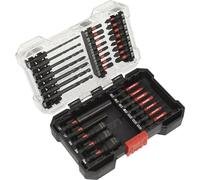 Loops 35 Pc Impact Grade Power Tool Bit Set - S2 Steel Bits - 1/4" Hex - Storage Case in Metallics Loops Metallics