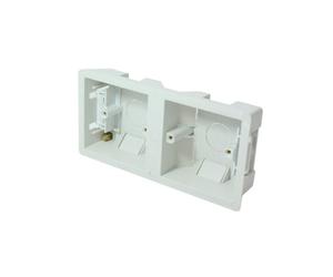 Loops 35mm Deep Double/Dual Plastic Dry Lining Back Box - 1 Gang Wall Flush Mount Pattress