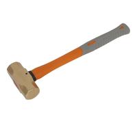Loops 3lb Sledge Hammer - Non-Sparking - Fibre Glass Shaft - Shock Absorbing Grip in Clear Loops Clear