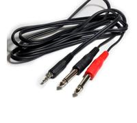 Loops 3m 3.5mm Stereo Male to 2x 6.35mm ¼ Mono Plug Jack Cable/Lead - Mixer Splitter