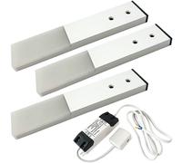 Loops 3x ALUMINIUM Slim Rectangle Under or Over Cabinet Kitchen Light & Driver Kit - Natural White LED