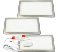 (3 Lights & Driver) BRUSHED NICKEL Slim Under Cabinet Lights & Driver - Natural White Diffused LED