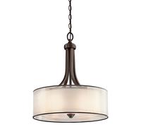 Loops 4 Bulb Ceiling Pendant Light Metallic Frosted Shade Mission Bronze LED E27 60W Loops Multicolor