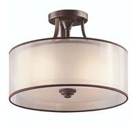 Loops 4 Bulb Semi Flush Light Light Umber Metallic Frosting Mission Bronze LED E27 60W Loops Multicolor