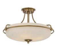 Loops 4 Bulb Semi Flush Light Weathered Brass LED E27 100W Bulb in Metallics Loops Metallics