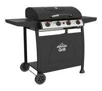 4 Burner Gas BBQ Grill & Ignition - Portable Garden Cooking - Easy Clean Bucket