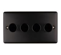 Loops 4 Gang 400W Led 2 Way Rotary Dimmer Switch Matt Black Light Dimming Plate