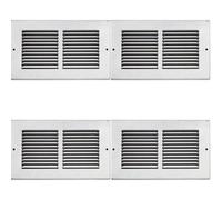 Loops 4 Pack - 270X160mm Silver Louvre Grill Face Plate Cover For 225X112mm Air Transfer Vent