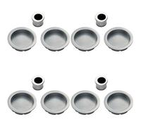 Loops 4 Pack - 29mm Sliding Door Rose & 2X 56mm Round Flush Finger Pulls - Satin Chrome