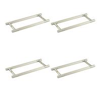 Loops 4 Pack 300mm Satin Nickel Pull Handle - Back To Back Design - Door Handle