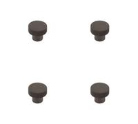 Loops 4 Pack 30mm Dark Bronze Cupboard Knob - Elegant Diamond Knurled Design - Kitchen Cabinet Knob