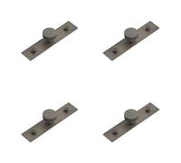 Loops 4 Pack 30mm Dark Bronze Cupboard Knob With Plain Backplate - Kitchen Cabinet Knob