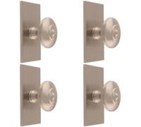 Loops 4 Pack - 38mm Round Cabinet Door Knob & 76X40mm Matching Backplate - Satin Nickel Handle
