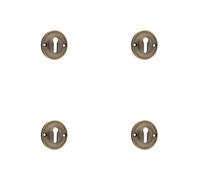 Loops 4 Pack 40mm Antique Brass Standard Keyway Escutcheon For Luxury Homes - Solid Brass Key Hole Cover