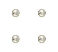 Loops 4 Pack 40mm Polished Nickel Keyway Escutcheon For Luxury Homes - Solid Brass Key Hole Cover