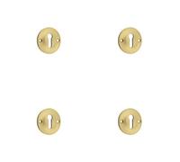 Loops 4 Pack 40mm Satin Brass Keyway Escutcheon For Luxurious Homes - Solid Brass Key Hole Cover