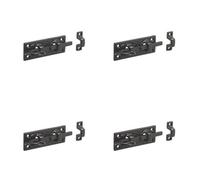 Loops 4 Pack Antique Black Straight Bolts 100mm - Classic Hardware For Timeless Designs - Door Bolt Lock