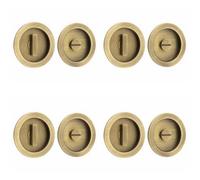 Loops 4 Pack Antique Brass Circular Turn And Release Privacy Lock - Door Handle