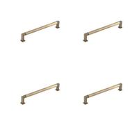 Loops 4 Pack Antique Brass Round Cabinet Handle - 224mm Premium Quality - Kitchen Drawer Pull Handle