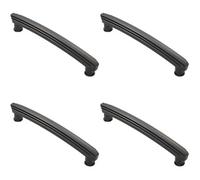 Loops 4 Pack - Art Deco Kitchen Pull Handle - Matt Black - 160mm Centres Shaker Cabinet Drawer