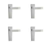 Loops 4 Pack Art Deco Polished Chrome Door Handle For Elegant Interiors - Interior Lever On Backplate