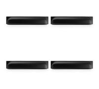 Loops 4 Pack - Backplate Cup Handle - Matt Black 203mm Centres Solid Brass Shaker Drawer Pull