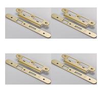 Loops 4 Pack - Bathroom Sashlock Forend Strike & Fixing Pack Set- Satin Brass Radius 235X24mm
