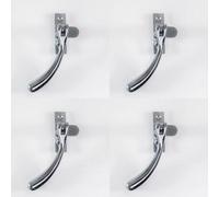 Loops 4 Pack - Bulb Ended Casement Window Fastener - 98mm Handle 45mm Centres Polished Brass