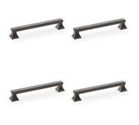 Loops 4 Pack - Chunky Square Pull Handle - Dark Bronze 160mm Centres Solid Brass Drawer Door