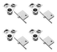 Loops 4 Pack - Complete Locking Sliding Pocket Door Pack Set- Polished Chrome Square Thumbturn Wc